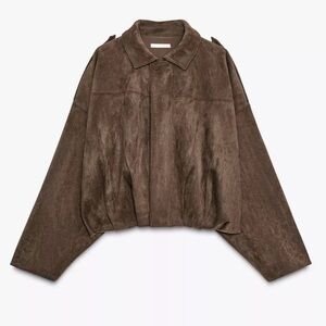 Zara Suede effect bomber jacket